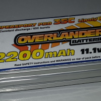 overlander 3s 35c200mah lipo with xt60 connector front