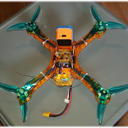 Clyde quadcopter. A HobbyKing Ghost 250 named after the orange ghost from PacMan.