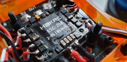 Electronic Speed Controller mounted in a HobbyKing Ghost 250 quadcopter.